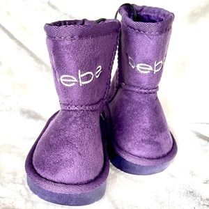 NEW bebe Girls Purple Suede Light-Up Boots